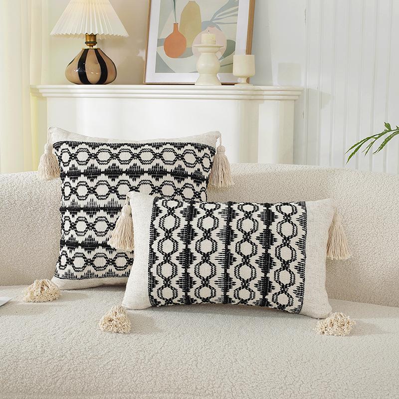 American Multicolor Jacquard Throw Pillow Cover for Sofa, Bed, Chair, and Car