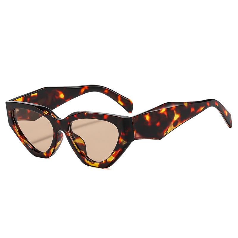 

SO&EI Ins Popular Fashion Polygon Cat Eye Sunglasses Women Vintage Blue Shades UV400 Men Trending Sun Glasses As the picture