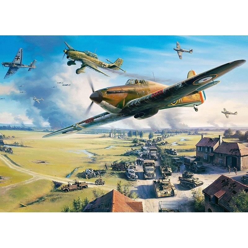 

Новий 5D DIY Алмазний живопис Літак Алмазна вишивка Винищувач Вишивка хрестиком Повне кругле свердло Ремесла Мистецтво Домашній декор Подарунок Full Round 25x35CM