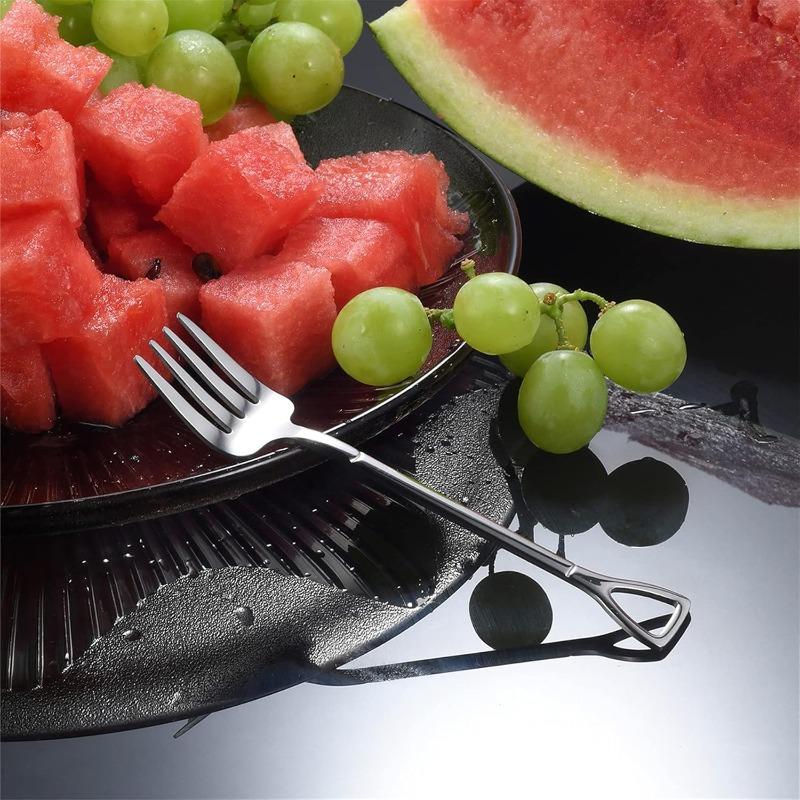 10/1PCS Stainless Steel Forks And Spoon Creative Shovel Shaped Spoons Dessert Fork Ice Cream Scoops Home Tableware Cutlery Set