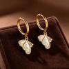 Shell Star Butterfly Pendant Earrings Women's Stainless Steel Zircon Ear Buckles Light Luxury Premium Earrings