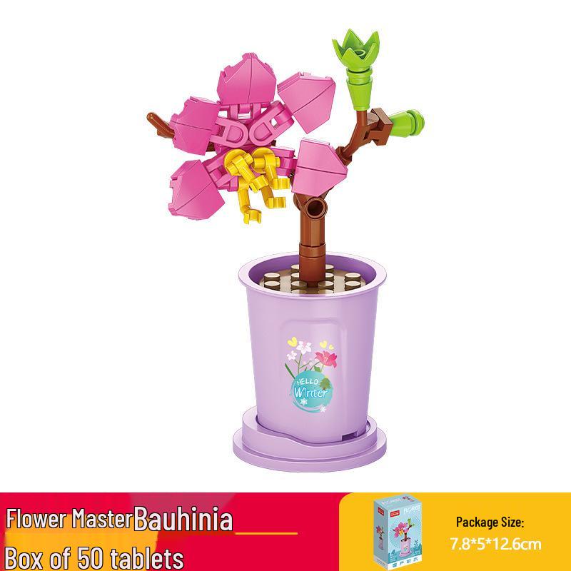 Lele Brothers Flower Building Blocks: Children's Educational Toy - Eternal Flower Jigsaw Puzzle