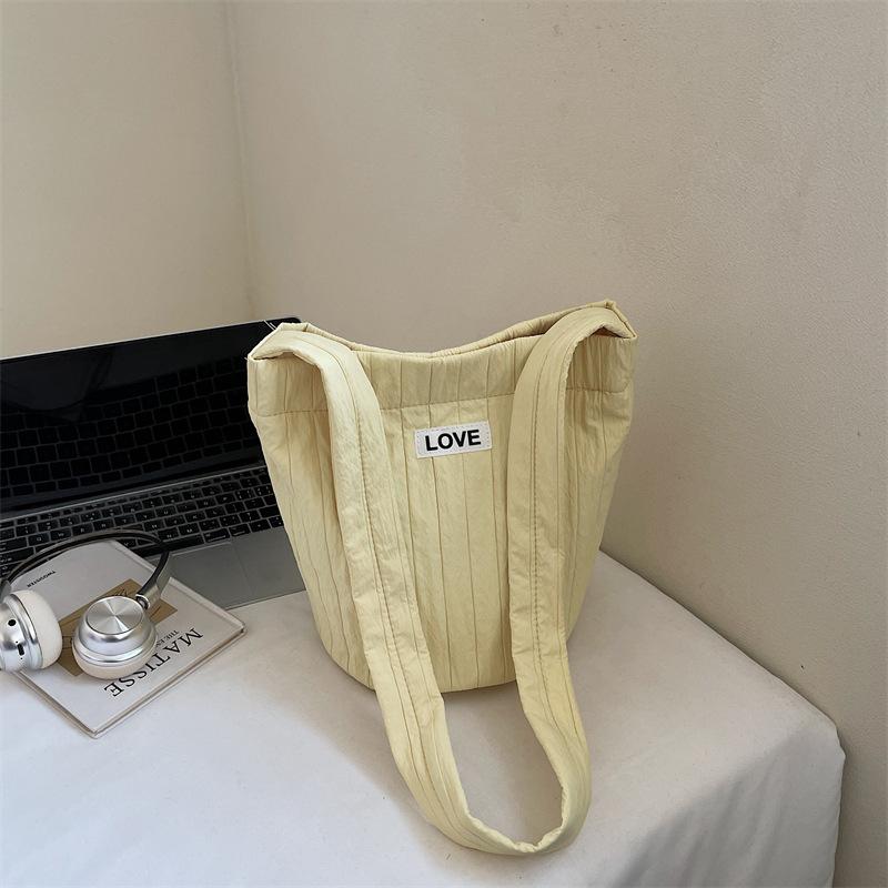 Korean large-capacity tote bag 2025 autumn and winter cloth bag bag women's fashion shoulder bag casual solid color crossbody bag