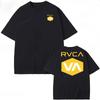 RVCA Black Tshirt Summer Print Short Sleeved Fashionable Unisexs and Womens Design Brand Tshirt Top Streetwear