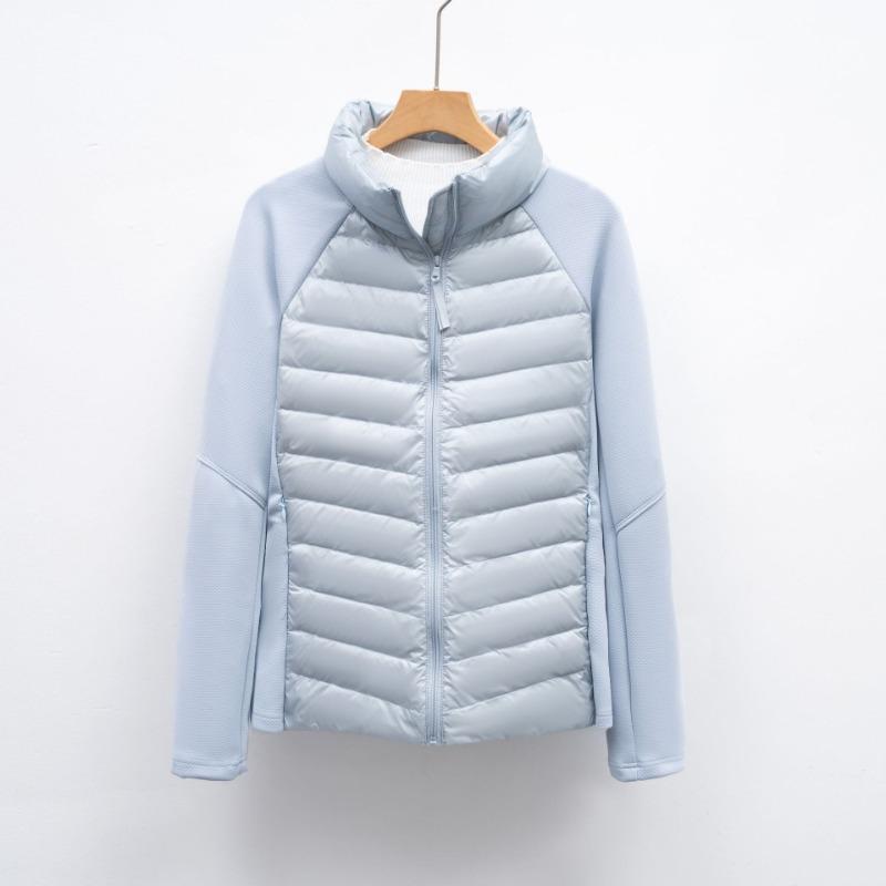 Autumn and Winter New Light Down Jacket Women's Splicing Stand-up Collar Outdoor Sports Slim Yoga Fitness Top