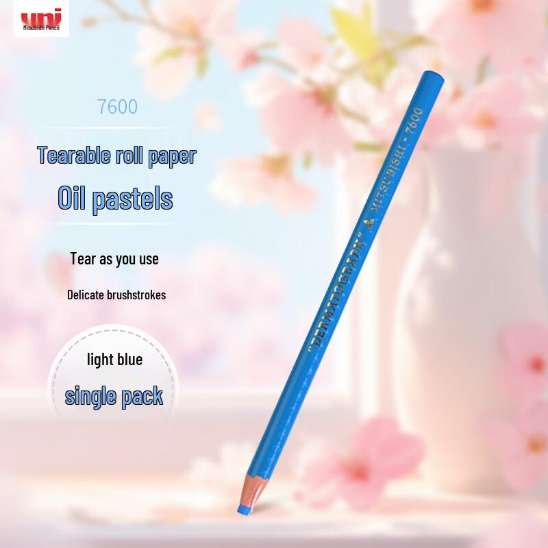 Uni Mitsubishi 7600 Oil-Based Industrial Marker Crayon Pen Single Pack светло-синий