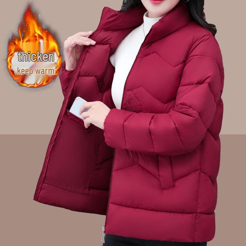 

Women s 2024 Winter Cotton-Padded Coat for Middle-Aged Mothers - Plus Size, Thick and Warm 2XL