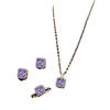 1PC Luxury Cube Zircon Set, Women's Elegant Necklace, Earrings & Ring Set, Perfect Gift for Valentine's Day, Christmas Gift, Bi