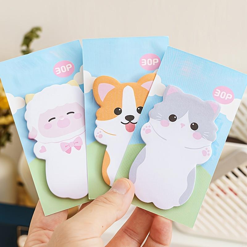Cute Animal Special-shaped Sticky Notes, Adhesive Sticky Notes, Cartoon Decoration, Message Label Stickers, Note Markers for Office