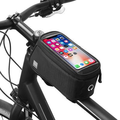 Waterproof Bike Phone Bag, 6.5 Inch Touch Screen Cycling Top Tube Bag, Bicycle Front Frame Pannier Pack for MTB Road Bike