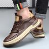 Frühling neue Herrenschuhe Rindsleder atmungsaktiv Trend vielseitig braun Retro Leder Freizeitschuhe