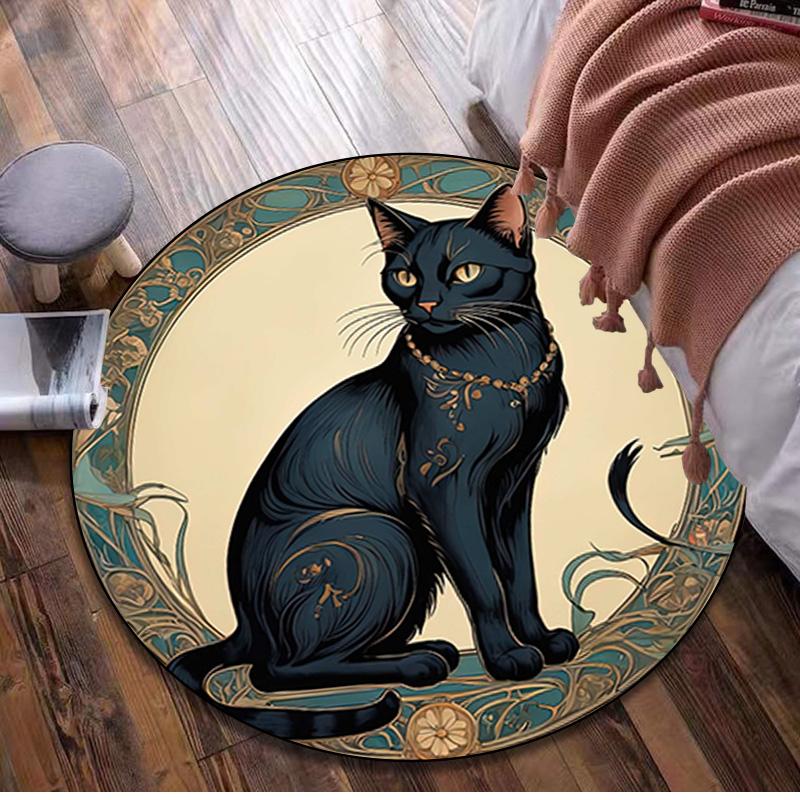 Animal Circular Rug Office Decorative Carpet For Living Room Bedroom Door Mat Floor Rug Computer Chair Area Rug