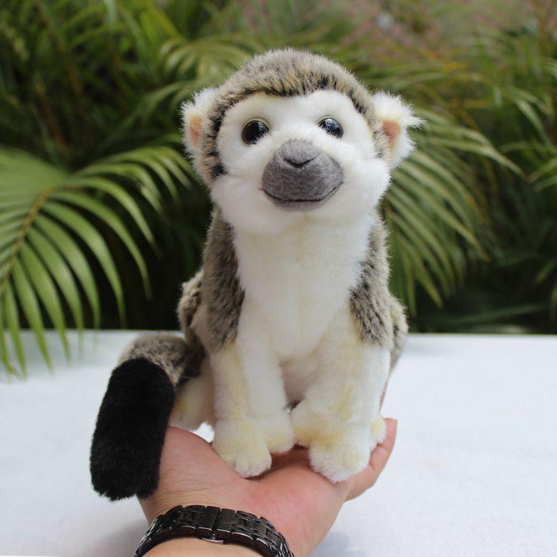 H19Cm Realistic Squirrel Monkey Plush Toy Adorable Plush Monkey Wildlife Doll Kids Girl Birthday Gift
