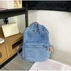 Fashionable Large Capacity Denim Backpack Multi-functional Unisex Travel Backpack Wear Resistant Student Bag Men