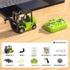 1 Set 2.4GHz Mini Remote Control Forklift Car Model Toy 1/64 Alloy RC Forklift True Lift-down-rotate With Rear Cargo