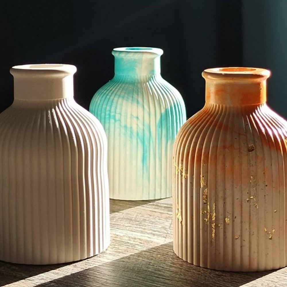 3D Vase Silicone Mold DIY Casting Molds Unique Concrete Vase Mold  Home Decor