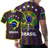 Hot Selling World Cup BRASIL Brazil Flag 3D Printed Pattern T-shirt for Men's Sports Leisure
