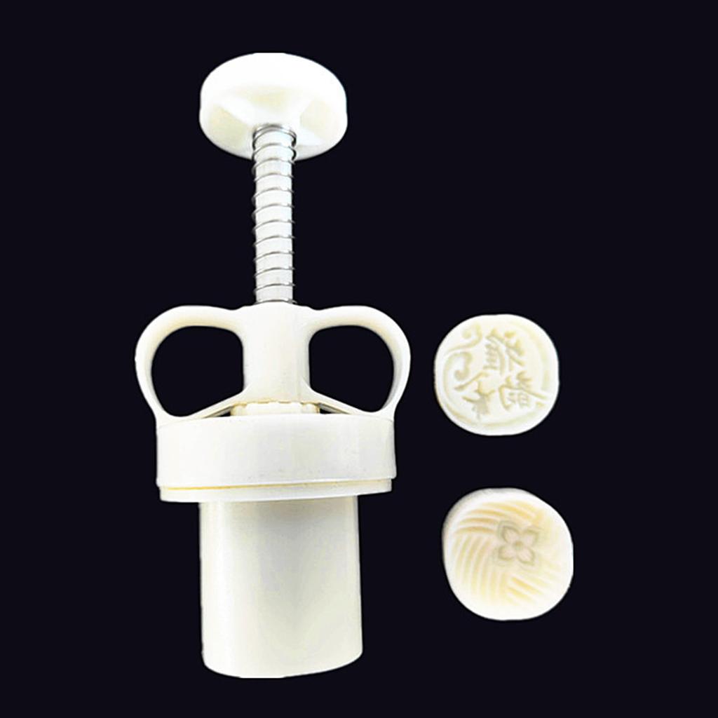 Mung Bean Cake Mold with 2 Seals Flower Mid-autumn Moon Cake Mold Set Hand Pressed Cookie Dessert Diy Pastry Baking Tool