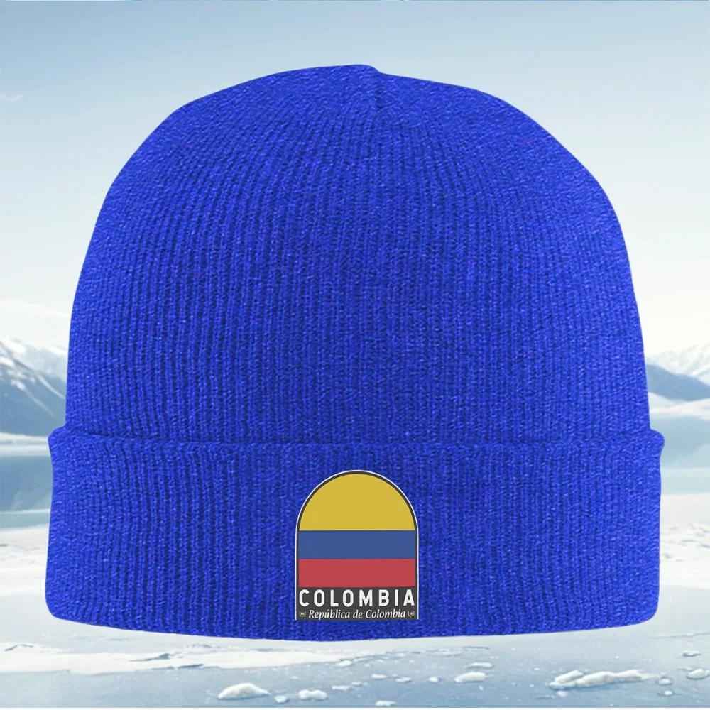 Colombia national flag emblem design Unisex Women Unisex Knitted Hat Beanie Pullover Cap Winter Thermal Warm Christmas Outdoor