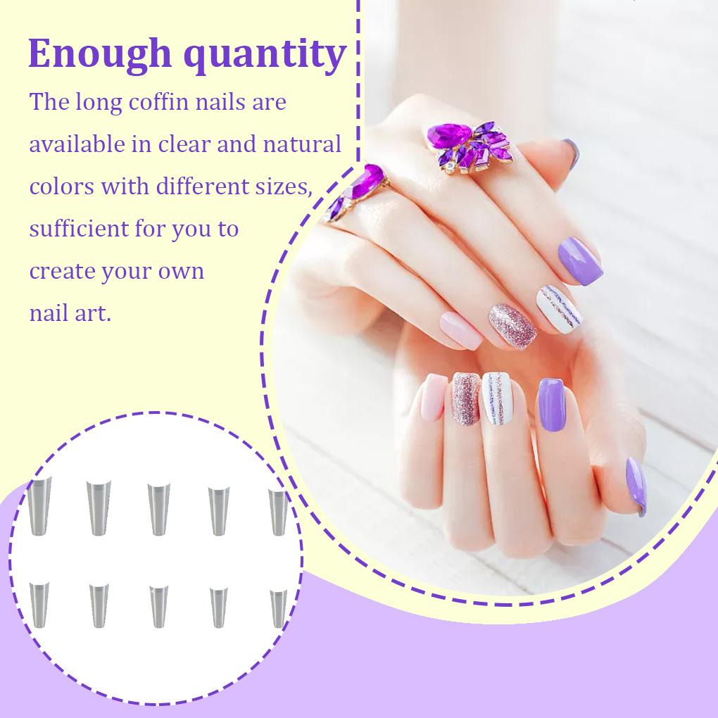 500 Stuks Nagels Kunst Acryl Manicure Lang Nep Gel Ballerina DIY Extensions Decoraties Accessoires voor Meisjes Salon