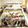Weihnachtsthema Weiche Decke Personalisierter Benutzerdefinierter Name Textdruck Warme Decke Zuhause Sofa Schlafzimmer Dekor