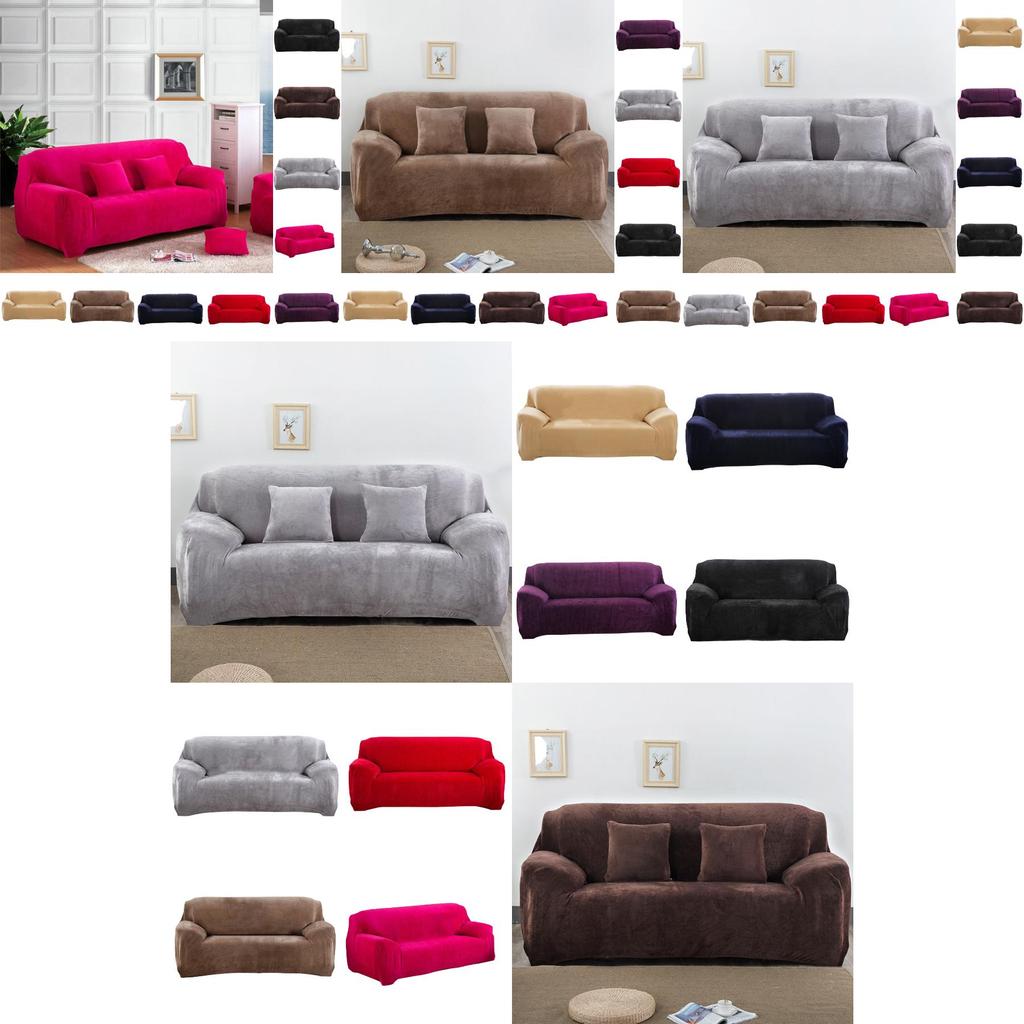 Wholesale Plush Sofa Cover Full Coverage Anti-slip Thick Single/three-person Amazon/wish/cross-border Hot