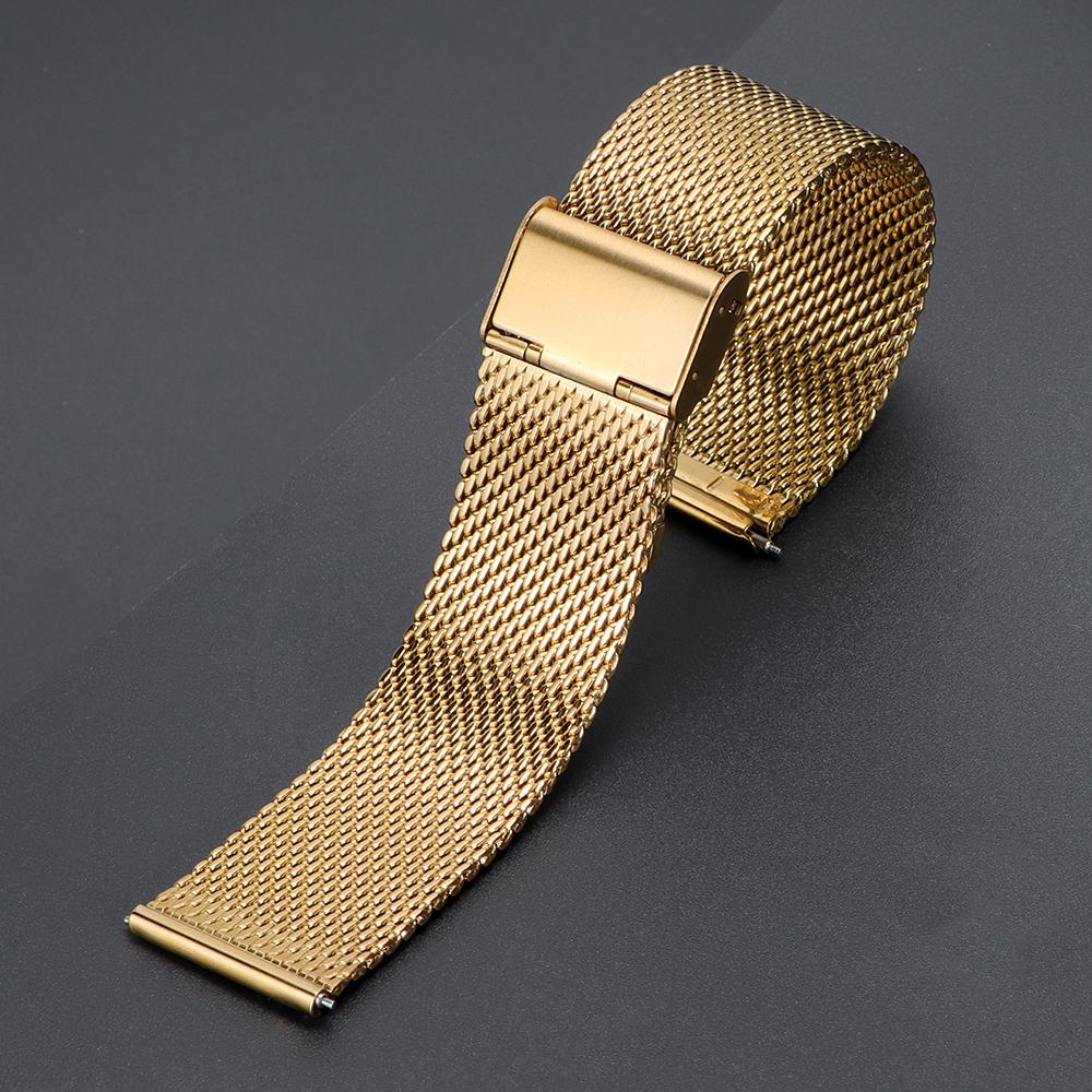 18mm 20mm 22mm Universal  0.8mm Milanese Watchband Quick Release Watch Band Mesh Stainless Steel Strap Wrist Belt Bracelet