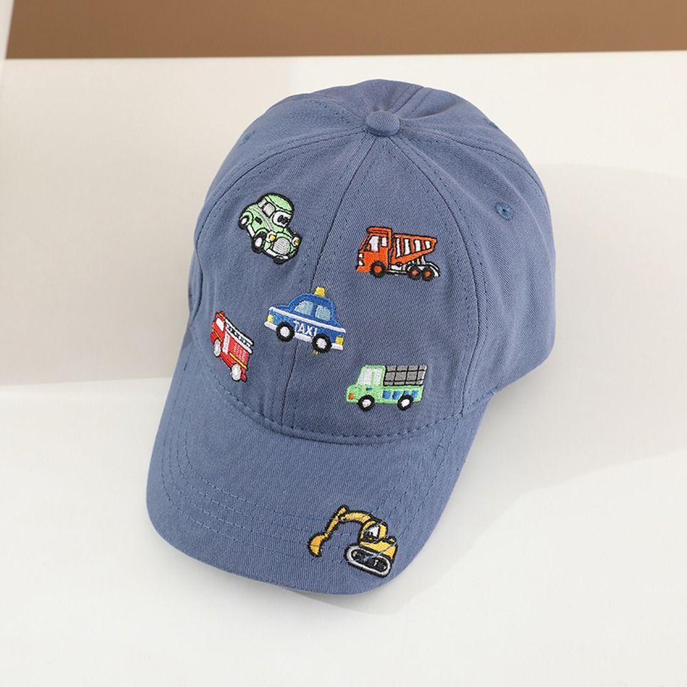 Little Car Pattern Embroidered Baseball Cap Cartoon Kids Sun Protection Cap Spring Autumn