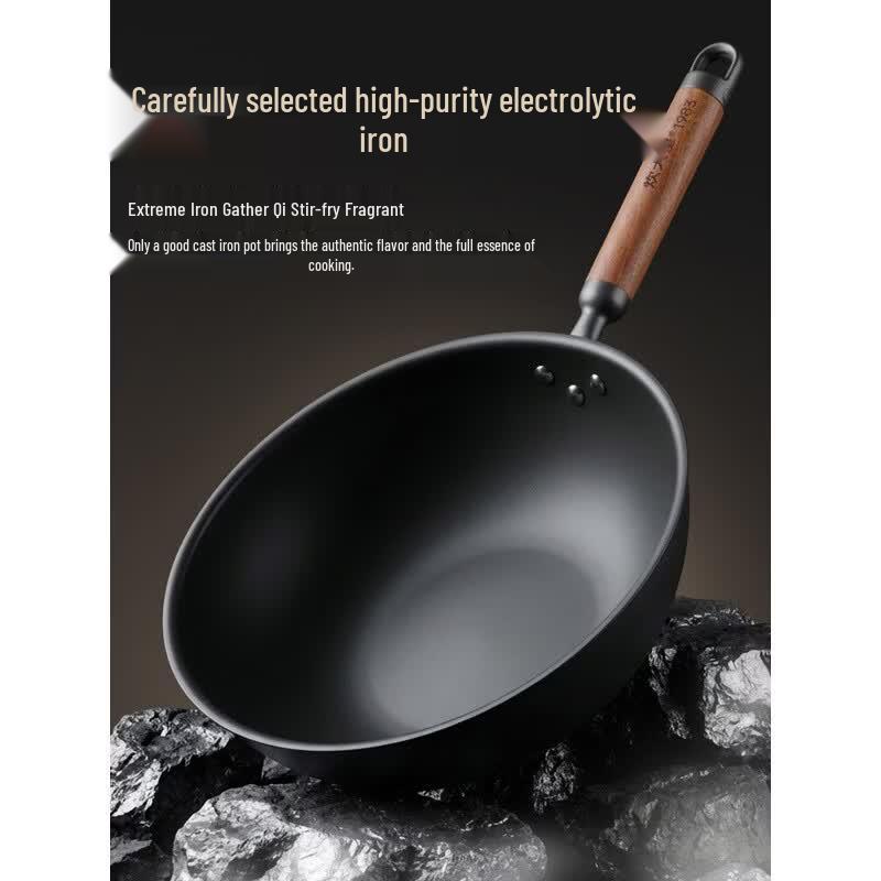 COOKER KING 32cm Wrought Iron Non-Coating Wok