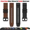 QuickFit 22/26mm Strap for Garmin Epix Pro/fenix 8 7 7X Pro Leather Silicone Watchband Forerunner 965 970 Enduro 3 Sport Bracele