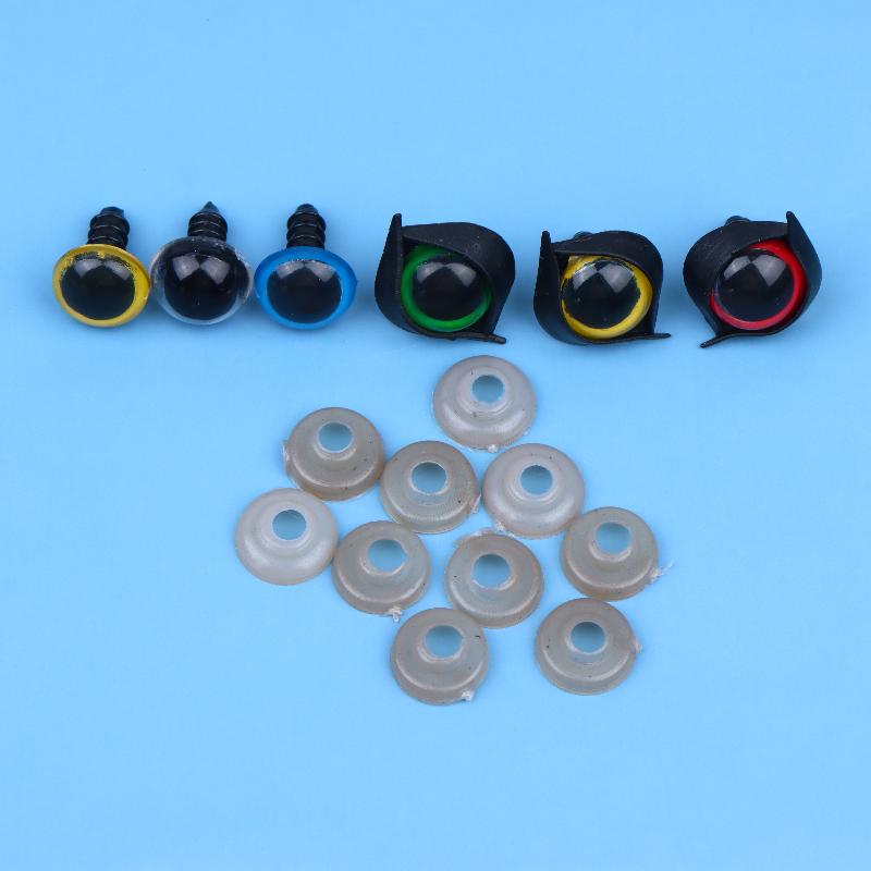 100Pcs 12mm Plastic Eyes for Bear Animal Dolls Safety Type with 50Pairs Suitable for Professional DIY Craft Making