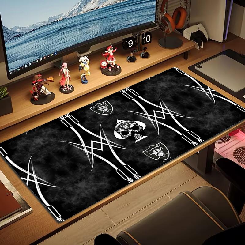 Las Vegas Raiders Mouse Pad Large Gaming Table Cushion Nonslip Laptop Tablet Big Mousepad Xxl Mat Mini Pc Playmat With Lock Edge