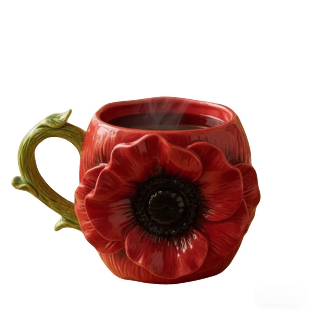 Elegant Floral Mug, Perfect Gift For Tea Lovers, For Birthda, Annrsaries, And Cozy Mornings, Gardening
