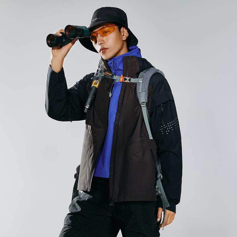 Li Ning CF Su Wan Long Jia Reflective Breathable Waterproof Outdoor Jacket Men Jacket Black ACFU003-3