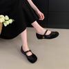 French Mary Jane Flat Bottom Shoes Women's Spring Autumn New Style Slip-On Casual Shoes Soft Comfortable Microfiber Upgraded