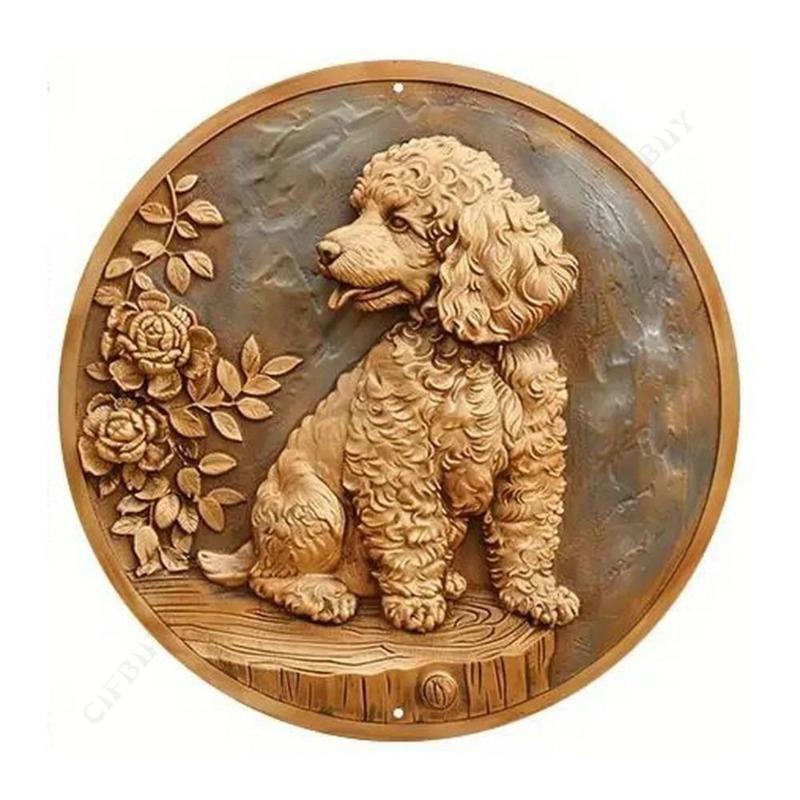 Dog Metal Poster Sign, Vintage Wall Decor 20x20cm