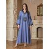 Elegant Embroidered Abaya Dress, Hot Selling Muslim Long Robe, Malaysian Modest Muslimwear, Factory Wholesale Ready to Ship