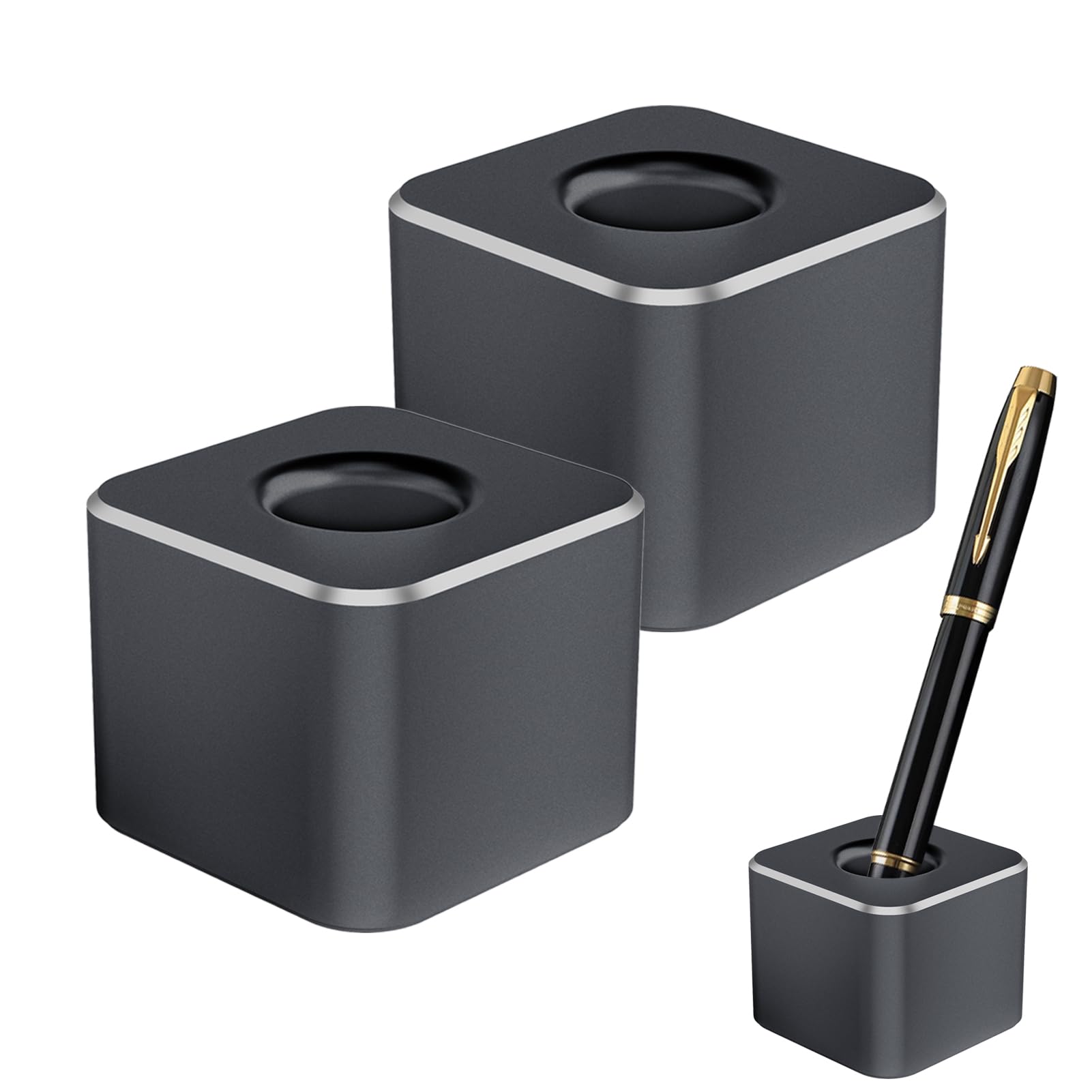 

ELECTRO-WEIDEWORLD Stylish Pen Holder, 2-Piece Set, for Single Pens, Brush Holder, Pen Holder, Fountain Pen Holder, Pencil Holder, Ballpoint Pen