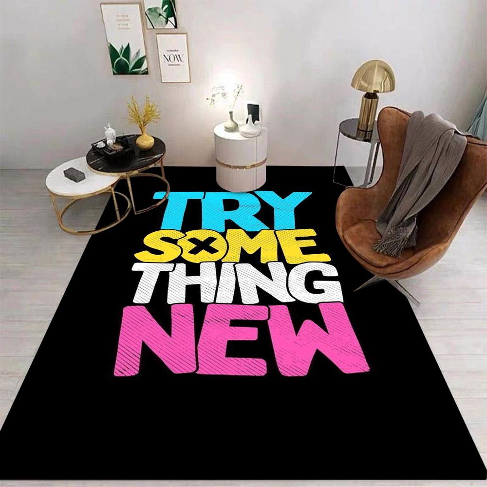 Buchstaben Teppich Cartoon Wohnzimmer Schlafzimmer Küche Sofa Tisch Balkon Teppich Rutschfest Waschbar Matte Exquisite Heimdekorationen
