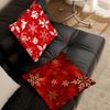 Red Christmas Pillow Case Fashion Square Pillowcase Bedroom Sofa Room Ins Decoration Leisure Cushion Cover 40x40