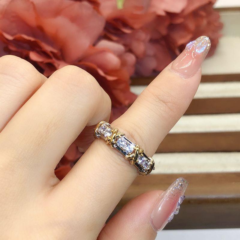 

Young Hot Selling Color Separation Fashion Luxury Inlaid Zircon x color separation number 9 5.