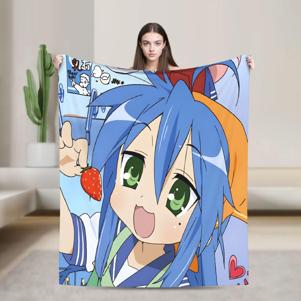 Konata izumi L-Lucky S-Star Throw Blanket Super Soft Trend Blankets For Living Room Travel Office Flannel Bedspread Bed Cover