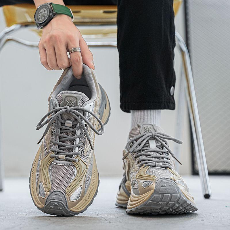 Mesh Upper Thick Platform Breathable Running Male Sports Shoes Simple Unisex Athletic Outdoor Low Price Men's Casual Sneakers