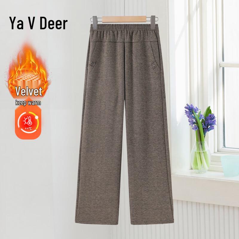 Yalu Women s High-Waisted Thermal Straight-Leg Pants 5XL