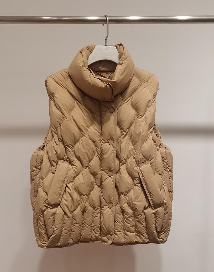 Women's Stand Collar White Duck Down Vest, 2026 Autumn/Winter Collection - Fashionable, Warm, Short Jacket