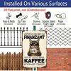 2D Flat 1pc Vintage Humorous German Cat Aluminium Sign "Hoffentlich Bekommt Das Finanzamt Nicht Mit, Dass Ich Meinen Kaffee Schwarz Trinke" - 8"x12