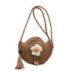 Niche design woven straw bag women's 2025 new ins fashion one shoulder oblique span bag seaside vacation beach bag