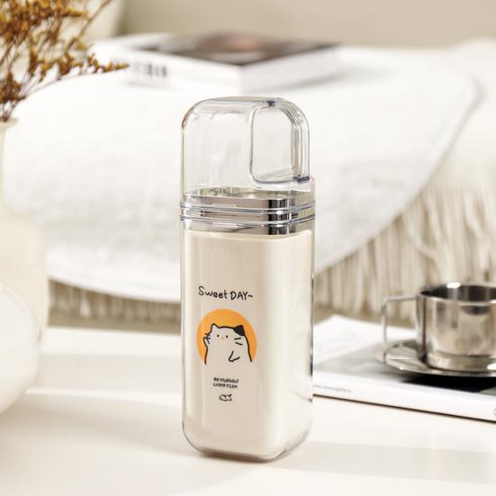 Mundspülbecher mit Cartoon-Aufdruck, versiegeltes staubdichtes Design, Reise-Zahnbürsten-Zahnpastenhalter, Leichtes 3-in-1-Zahnset