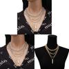Geometric Alloy Necklace Set With Layered Chains For Unisex Fashion Accessory