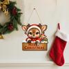 Decorative Hanging Plaque for Porch Christmas Wooden Pendant, Reindeer/Santa Claus/Gnome Pattern Sign, Welcome Sign with Holiday Ornament Yard